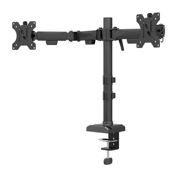 Neomounts NERO Double Flat Screen Desk Mount (phone holder+Quick-fix clamp/grommet) — miniatuur 2