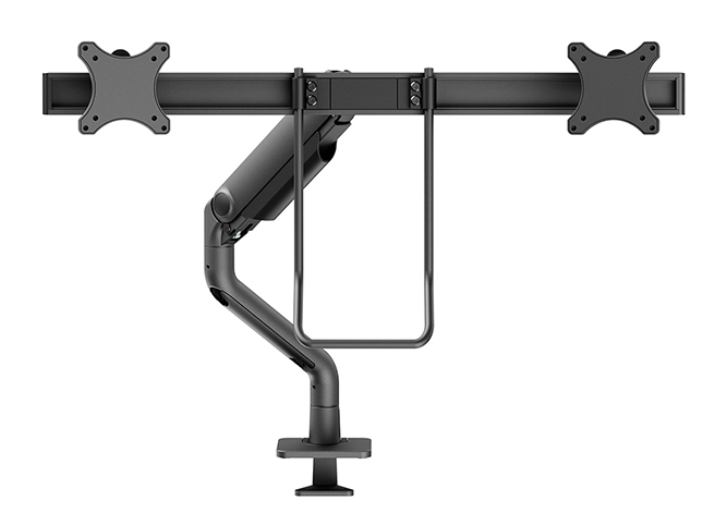 Neomounts NEXT One Desk Mount double display crossbar (Topfix clamp/grommet) — miniatuur 2