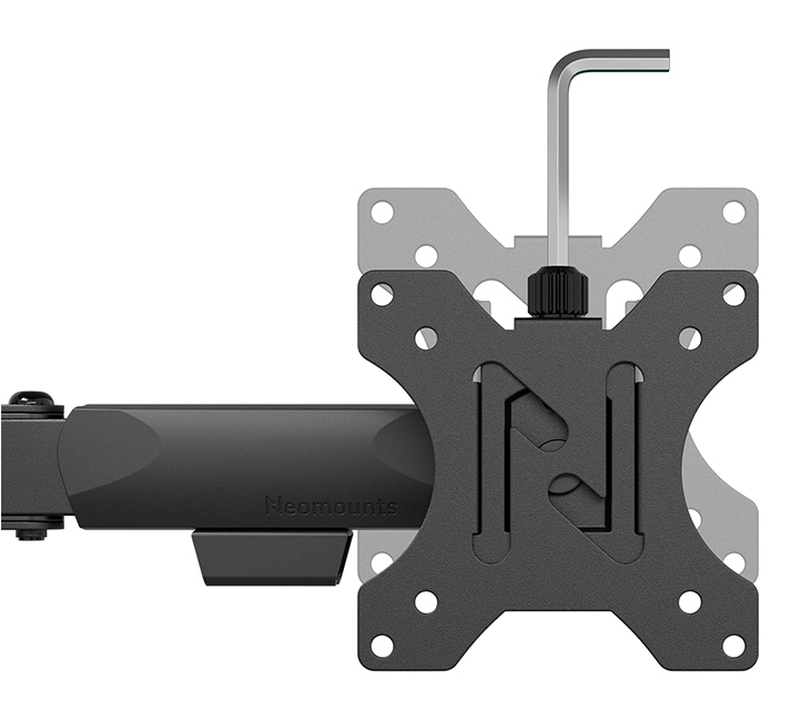Neomounts NERO Double Flat Screen Desk Mount (phone holder+Quick-fix clamp/grommet) — miniatuur 6