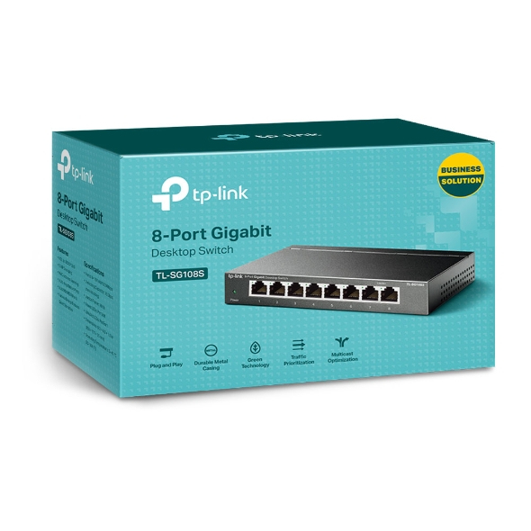 TP-Link 8-port Desktop Gigabit Switch 8 10/100/1000M RJ45 ports steel case — miniatuur 3