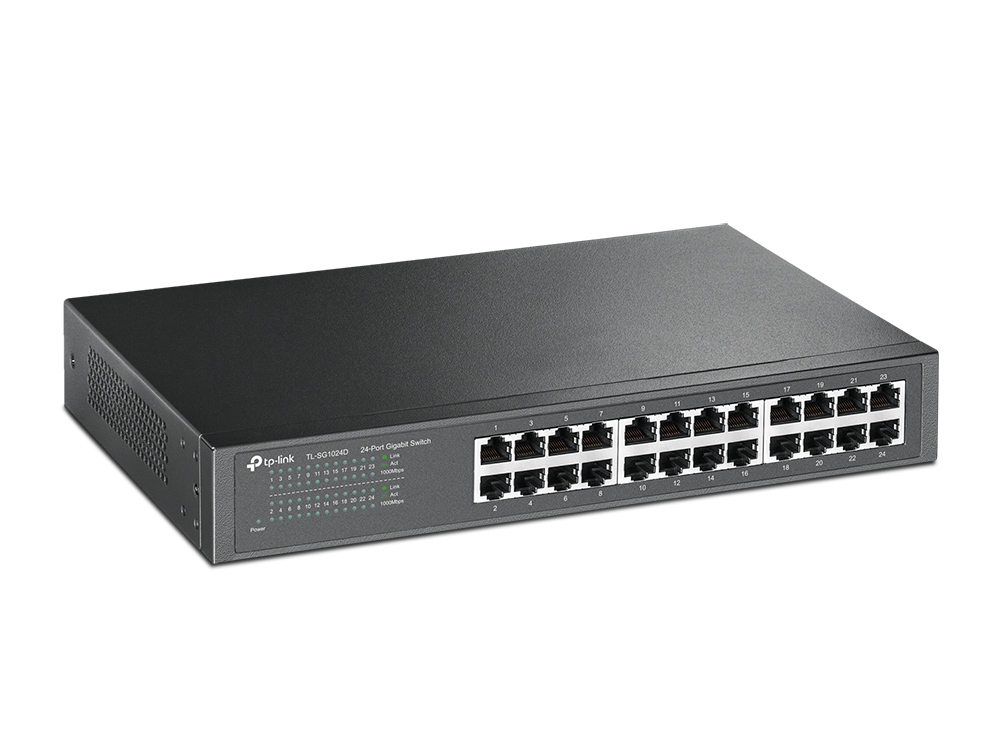 TP-Link TL-SG1024D 24-port Gigabit Desktop/Rachmount Switch 24 10/100/1000M RJ45 ports 13-inch steel case — miniatuur 2
