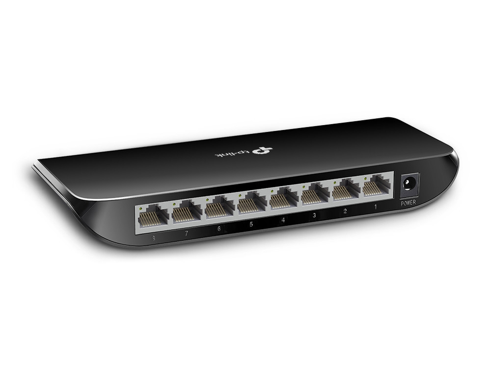 TP-Link TL-SG1008D 8-port Desktop Gigabit Switch 8 10/100/1000M RJ45 ports plastic case — miniatuur 3