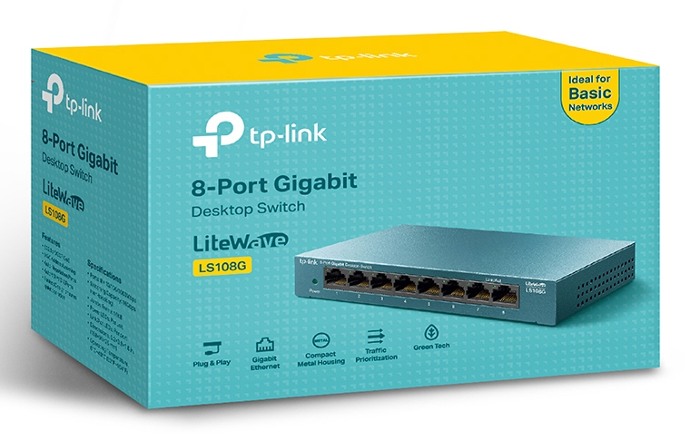 TP-Link LiteWave 8-Port Gigabit Desktop Switch 8 Gigabit RJ45 Ports — miniatuur 4