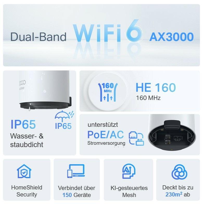 TP-Link AX3000 Outdoor/Indoor Mesh Wi-Fi 6 Unit1 Pack — miniatuur 6