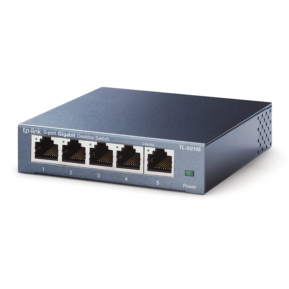 TP-Link TL-SG105 5-port Metal Gigabit Switch 5 10/100/1000M RJ45 ports supports GMP Snooping IEEE 802.1p QoS Plug & Play metal case — miniatuur 2