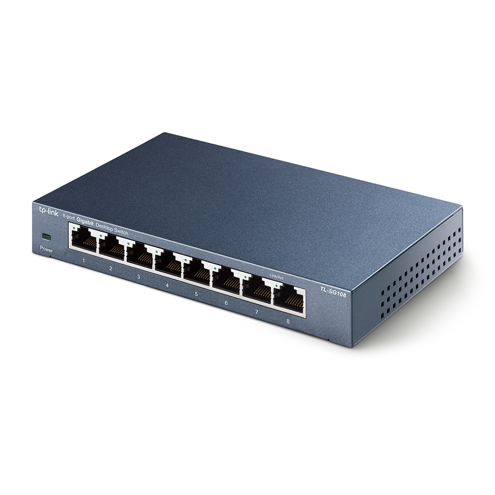 TP-Link TL-SG108 8-port Metal Gigabit Switch 5 10/100/1000M RJ45 ports supports GMP Snooping IEEE 802.1p QoS Plug & Play metal case — miniatuur 2