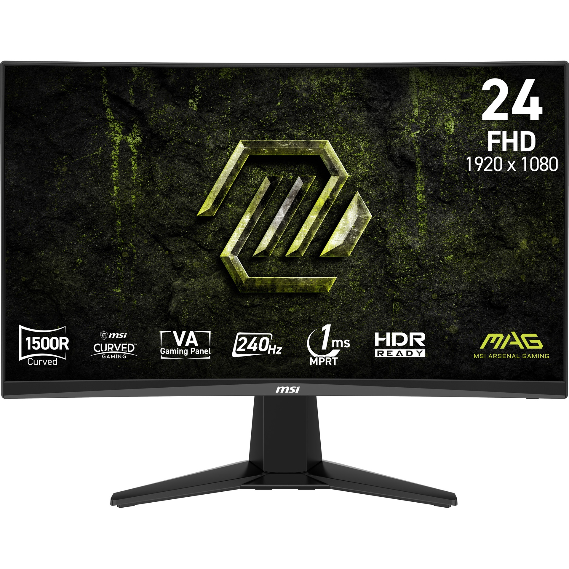 MSI 23.6i FHD VA curved 1500R / 240Hz / 1ms / VESA mount / tilt stand /black