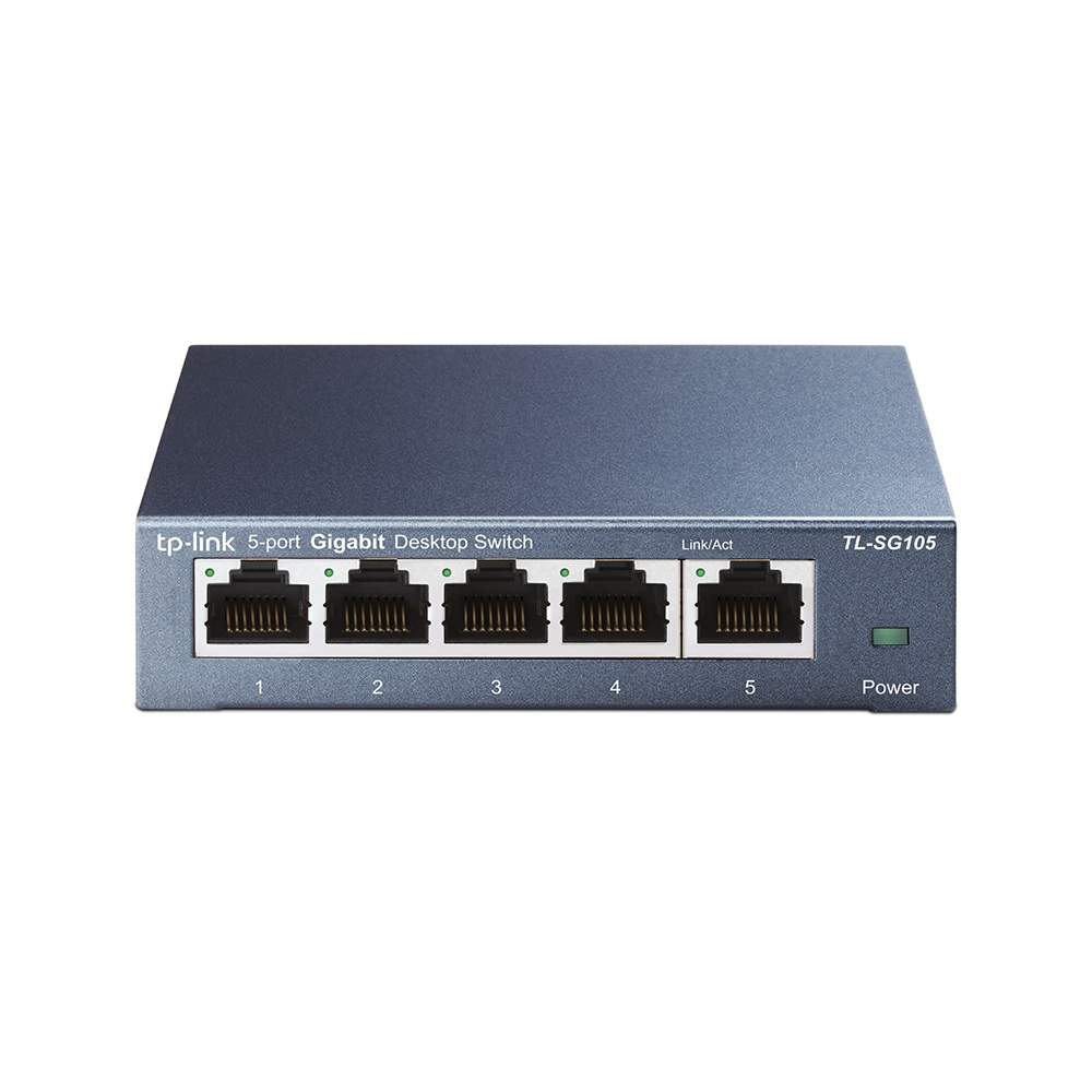 TP-Link TL-SG105 5-port Metal Gigabit Switch 5 10/100/1000M RJ45 ports supports GMP Snooping IEEE 802.1p QoS Plug & Play metal case