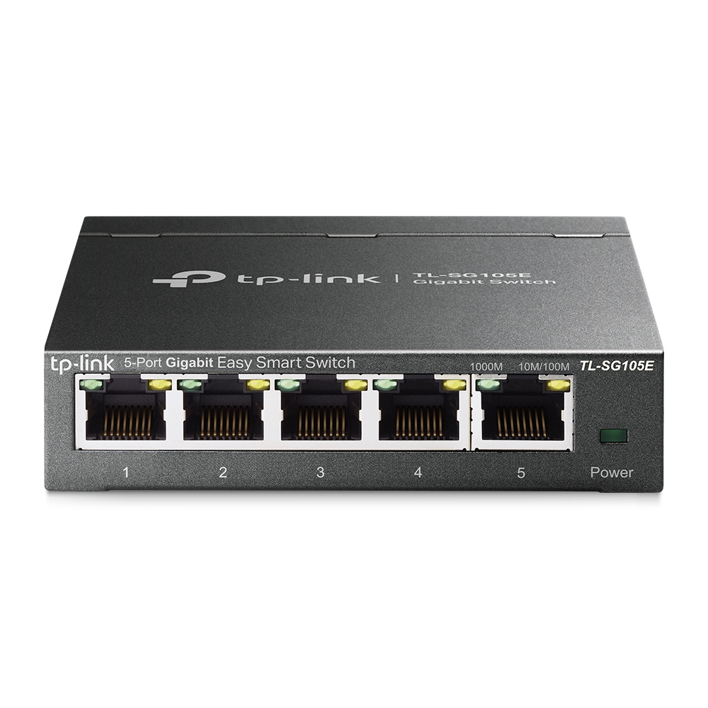TP-Link TL-SG105E 5-Port Gigabit Desktop Easy Smart Switch 5 10/100/1000Mbps RJ45 portsMTU/Port/Tag-based VLAN QoS IGMP Snooping