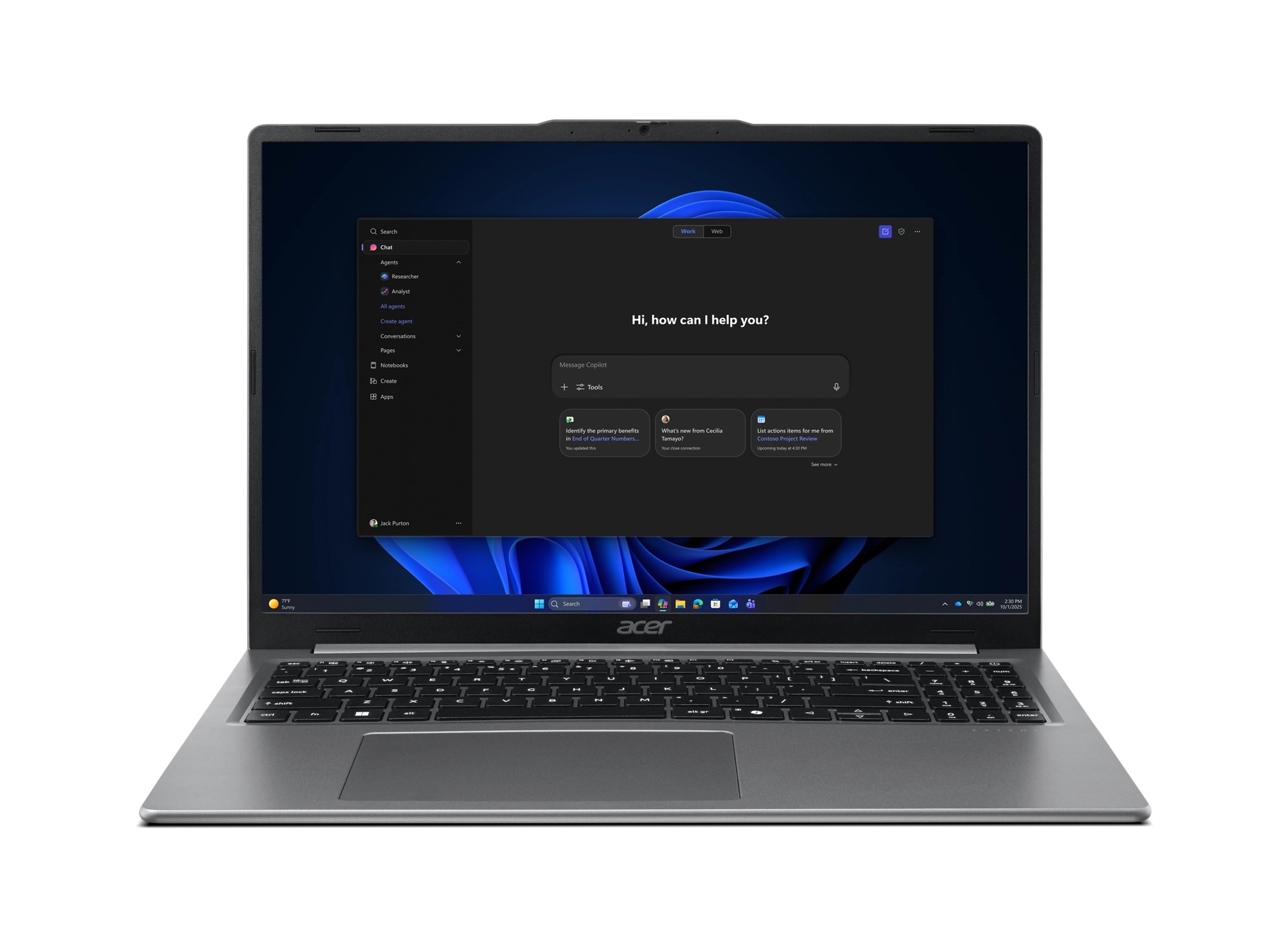 Acer EXO16-71-593J - 16i WUXGA IPS - Intel Core Ultra 5 125H - 16GB LPDDR5 -512GB PCIe NVMe SSD - Lunar Grey - Windows 11 Pro - No adapter AZERTY BE